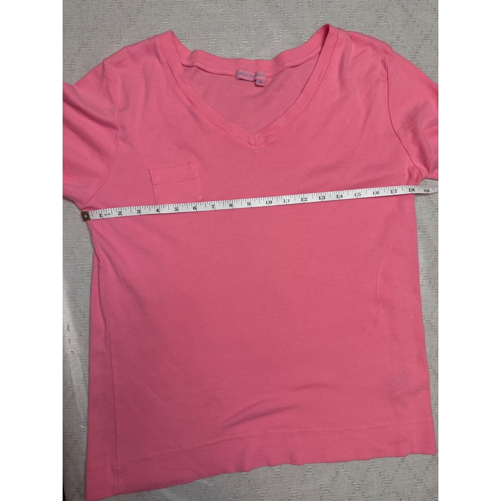Fresh Produce Womens Pink V-Neck Short Sleeve Pocket T-Shirt Cotton M - Picture 5 of 6